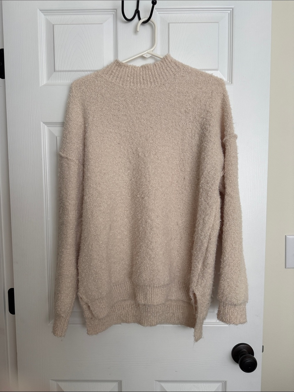 Altar'd State Beige Plush Mock-Neck Sweater
